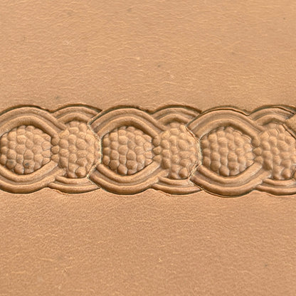 Celtic Texture Basket Weave leather stamp LT524 — pattern imprint on veg-tan leather