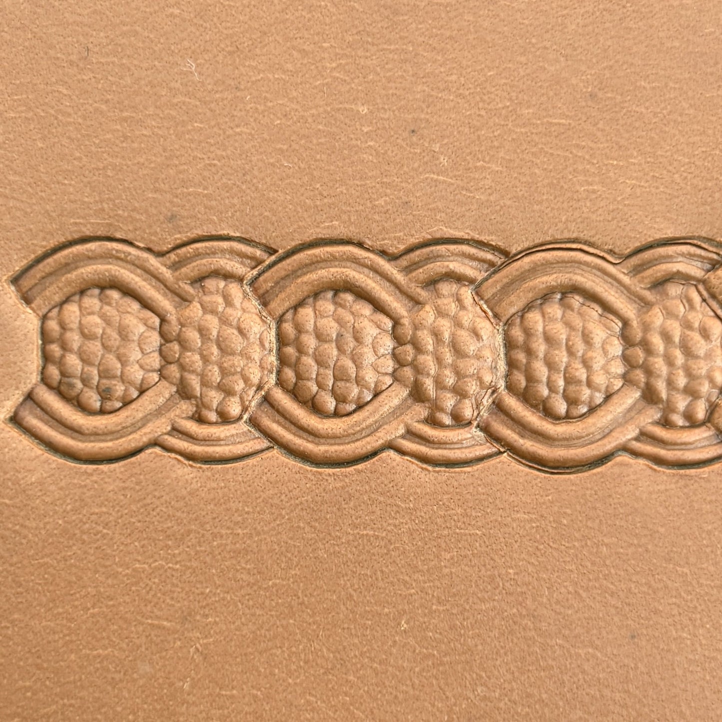 Celtic Texture Basket Weave leather stamp LT524 — pattern imprint on veg-tan leather