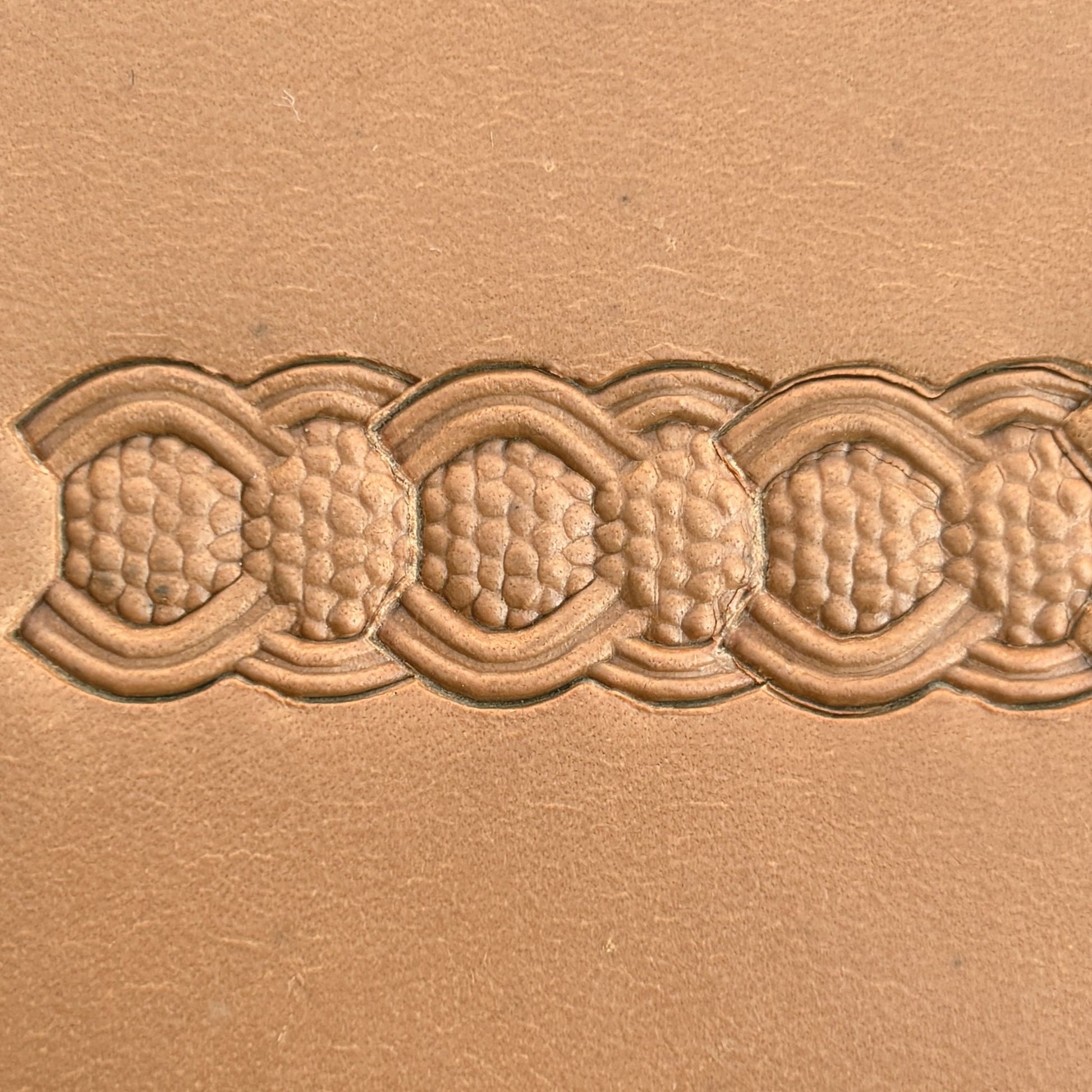 Celtic Texture Basket Weave leather stamp LT524 — pattern imprint on veg-tan leather