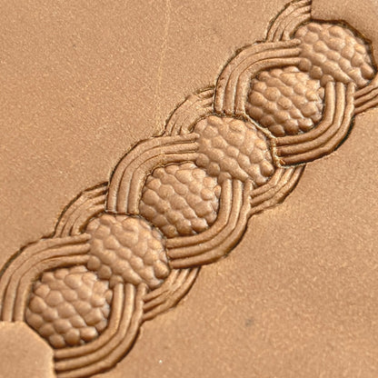 Honeycomb Strip Basket Weave leather stamp LT526 — pattern imprint on veg-tan leather