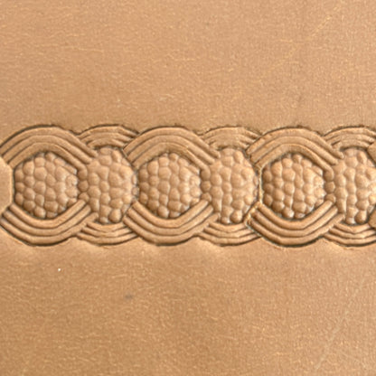 Honeycomb Strip Basket Weave leather stamp LT526 — pattern imprint on veg-tan leather