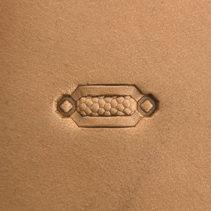 Honeycomb Link Geometric leather stamp LT530 — pattern imprint on veg-tan leather