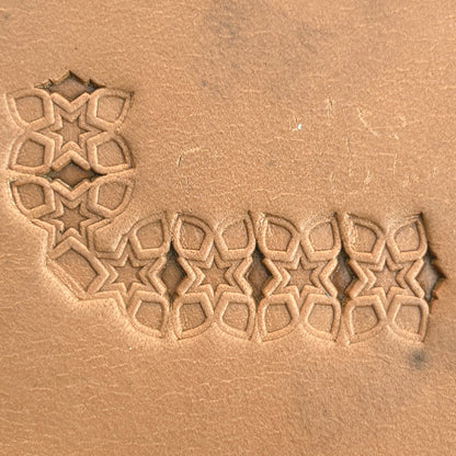 Star Cluster Geometric leather stamp LT532 — pattern imprint on veg-tan leather