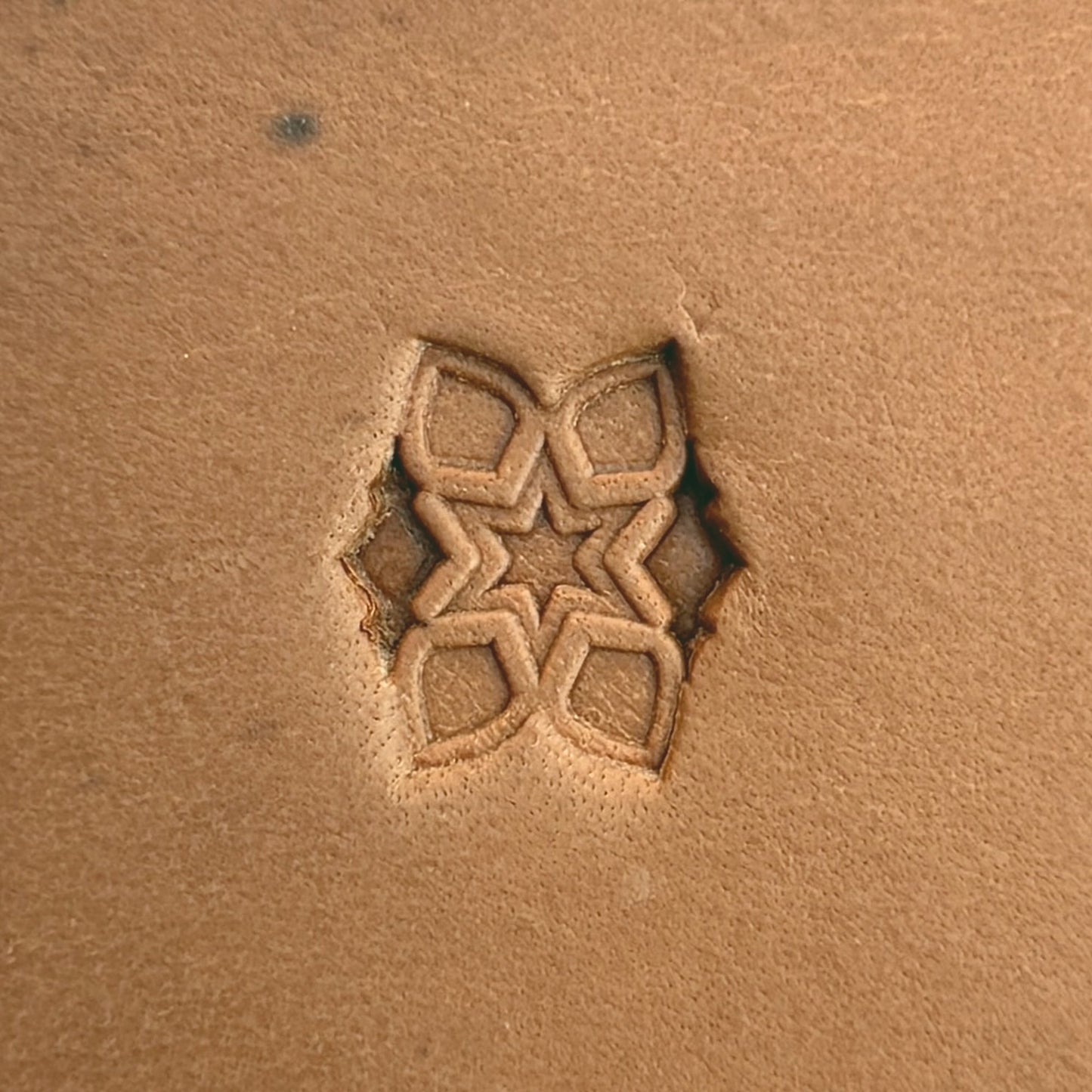 Star Cluster Geometric leather stamp LT532 — pattern imprint on veg-tan leather