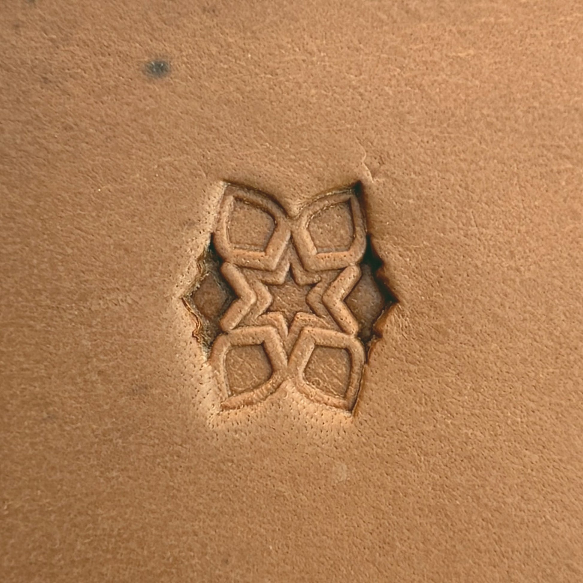 Star Cluster Geometric leather stamp LT532 — pattern imprint on veg-tan leather