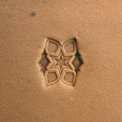 Star Cluster Geometric leather stamp LT532 — pattern imprint on veg-tan leather