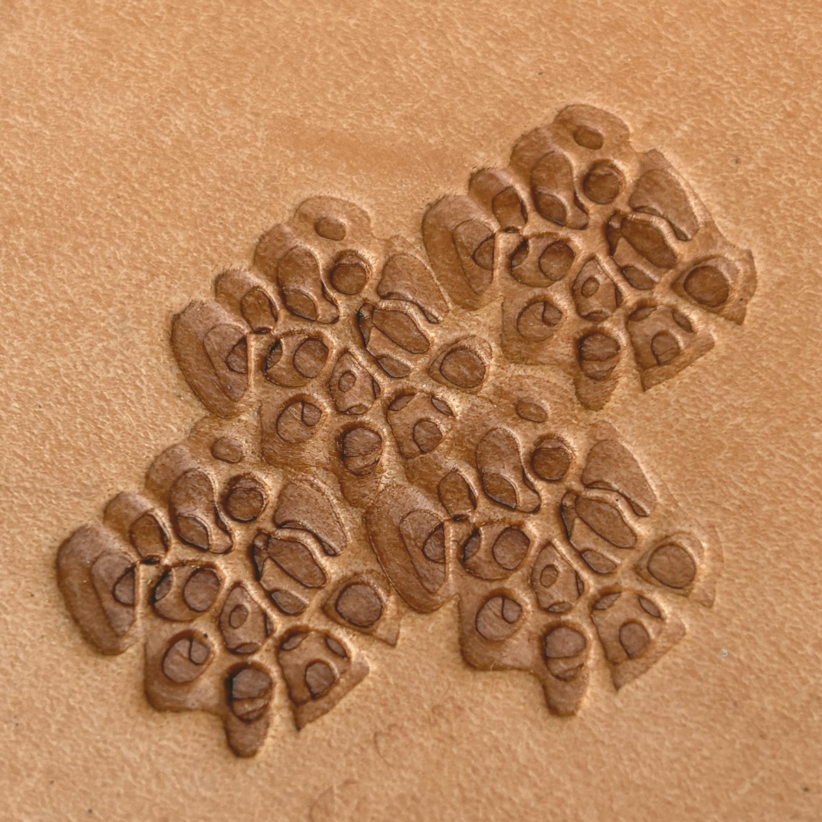 Floral Cluster leather stamp LT537 — pattern imprint on veg-tan leather
