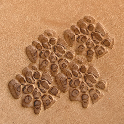 Floral Cluster leather stamp LT537 — pattern imprint on veg-tan leather