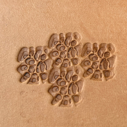 Floral Cluster leather stamp LT537 — pattern imprint on veg-tan leather