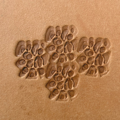 Floral Cluster leather stamp LT537 — pattern imprint on veg-tan leather
