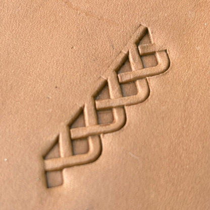 Braided Line Basket Weave leather stamp LT543 — pattern imprint on veg-tan leather