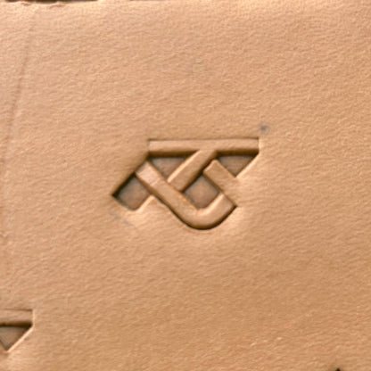 Braided Line Basket Weave leather stamp LT543 — single impression on veg-tan leather