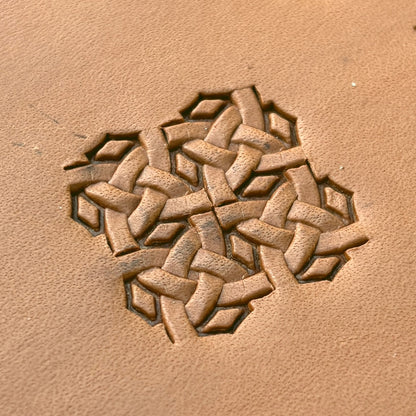 Celtic Knot Geometric leather stamp LT553 — pattern imprint on veg-tan leather