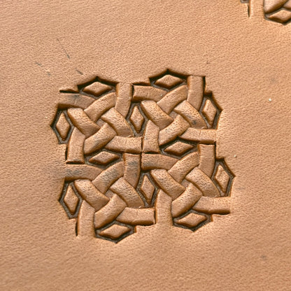 Celtic Knot Geometric leather stamp LT553 — pattern imprint on veg-tan leather
