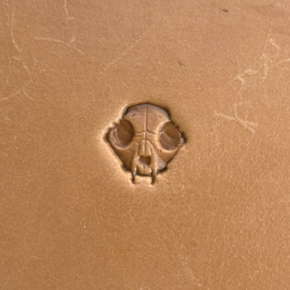 Skull Animal leather stamp LT560 — pattern imprint on veg-tan leather