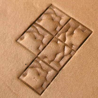 Abstract Square Geometric leather stamp LT581 — pattern imprint on veg-tan leather