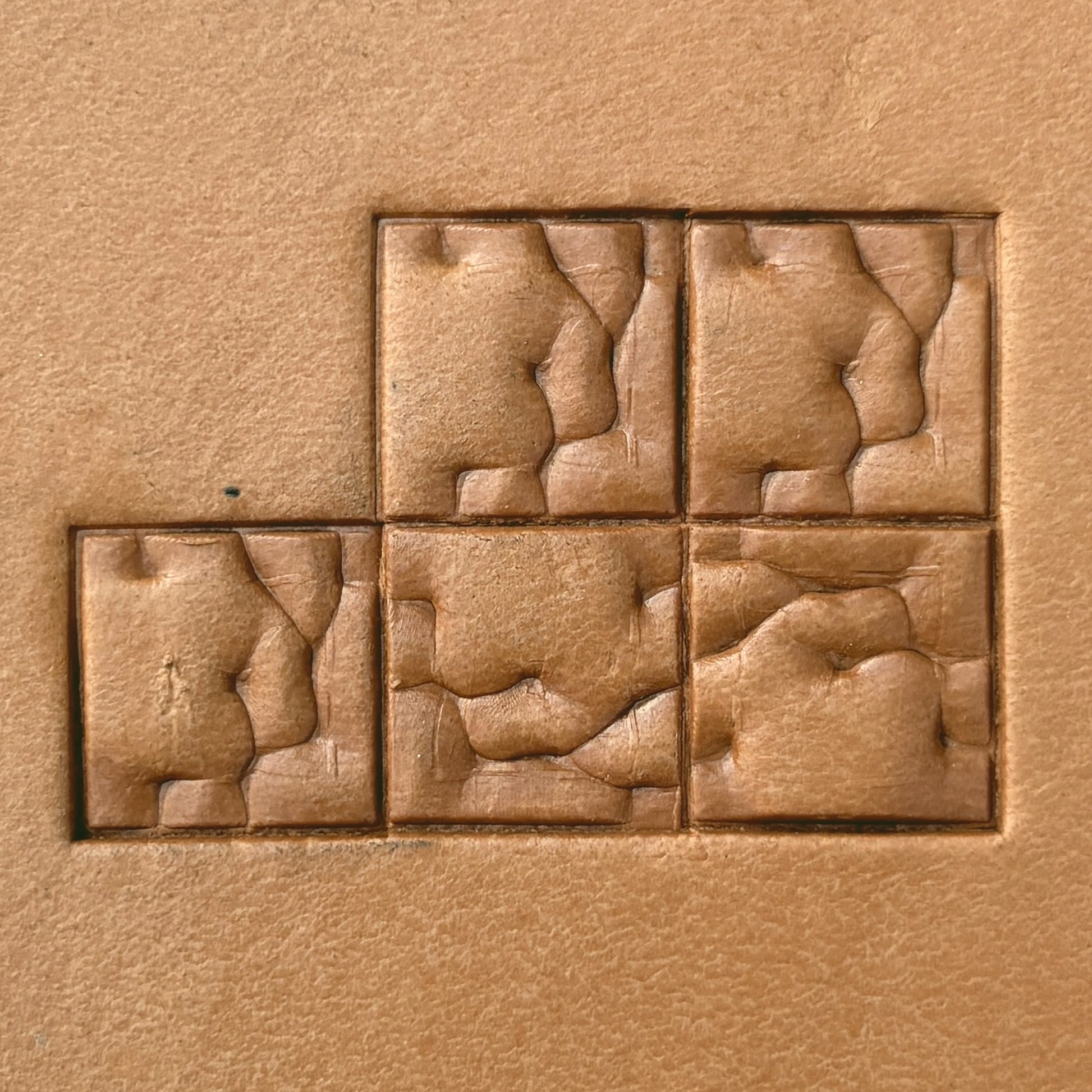 Abstract Square Geometric leather stamp LT581 — pattern imprint on veg-tan leather