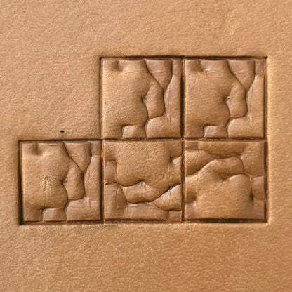 Abstract Square Geometric leather stamp LT581 — pattern imprint on veg-tan leather