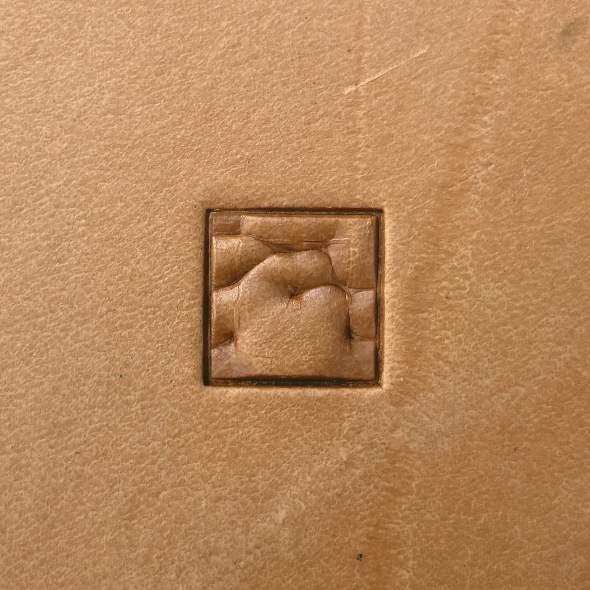 Abstract Square Geometric leather stamp LT581 — single impression on veg-tan leather