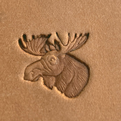 Noble Moose Deer leather stamp LT583 — pattern imprint on veg-tan leather