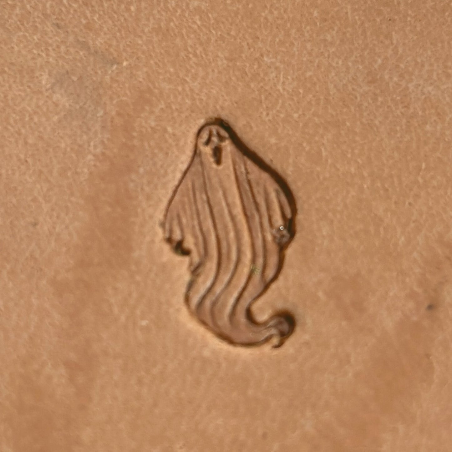 Ghost Pattern leather stamp LT585 — pattern imprint on veg-tan leather