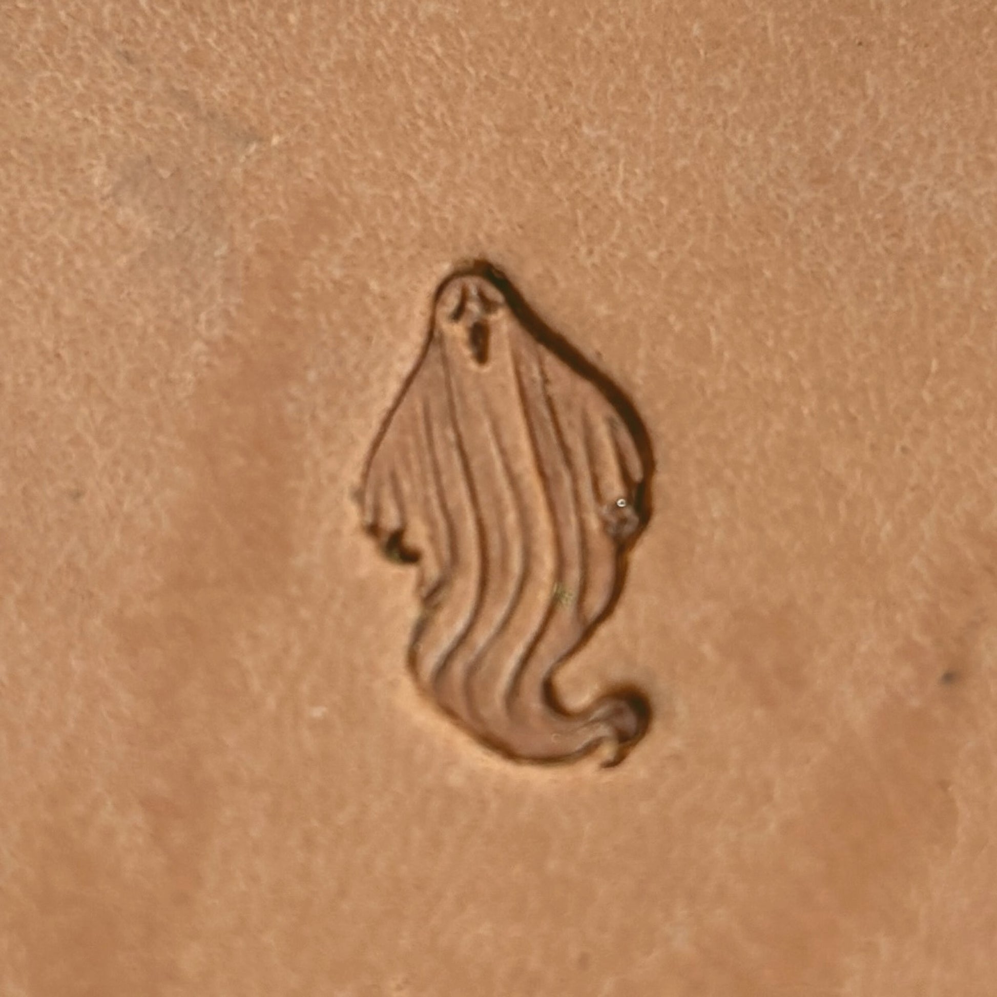 Ghost Pattern leather stamp LT585 — pattern imprint on veg-tan leather