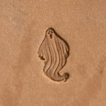 Ghost Pattern leather stamp LT585 — pattern imprint on veg-tan leather