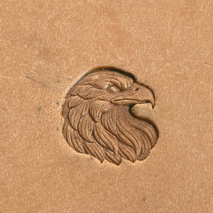 Head Eagle leather stamp LT590 — pattern imprint on veg-tan leather
