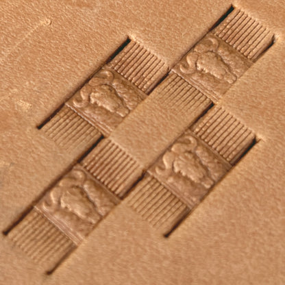 Buffalo Head leather stamp LT591 — pattern imprint on veg-tan leather