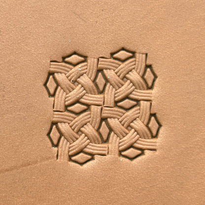 Celtic Knot Basket Weave leather stamp LT592 — pattern imprint on veg-tan leather