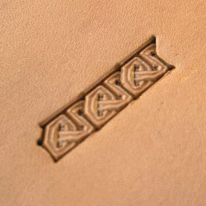 Celtic Knot leather stamp LT594 — pattern imprint on veg-tan leather