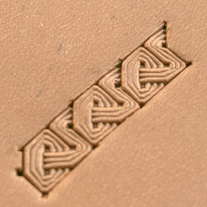 Celtic Knot Geometric leather stamp LT596 — pattern imprint on veg-tan leather