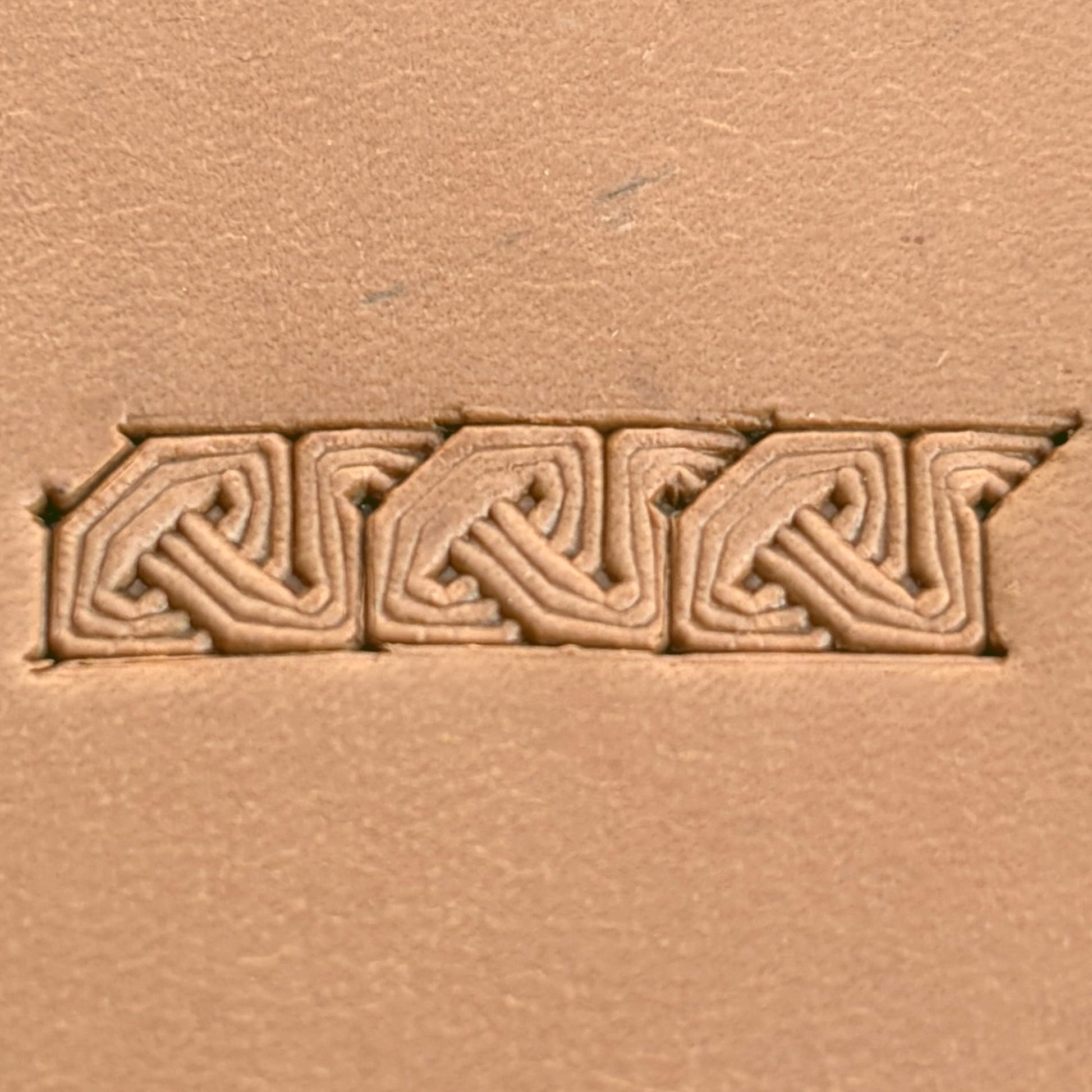Celtic Knot Geometric leather stamp LT596 — pattern imprint on veg-tan leather