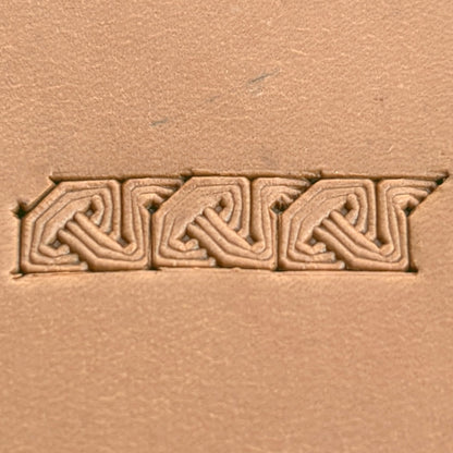 Celtic Knot Geometric leather stamp LT596 — pattern imprint on veg-tan leather