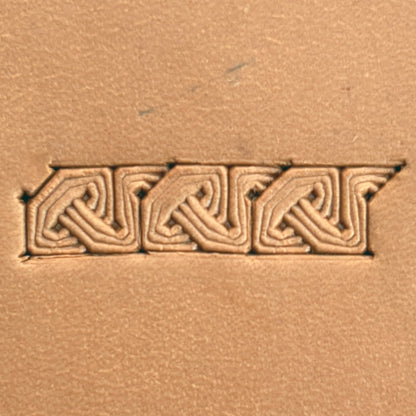 Celtic Knot Geometric leather stamp LT596 — pattern imprint on veg-tan leather
