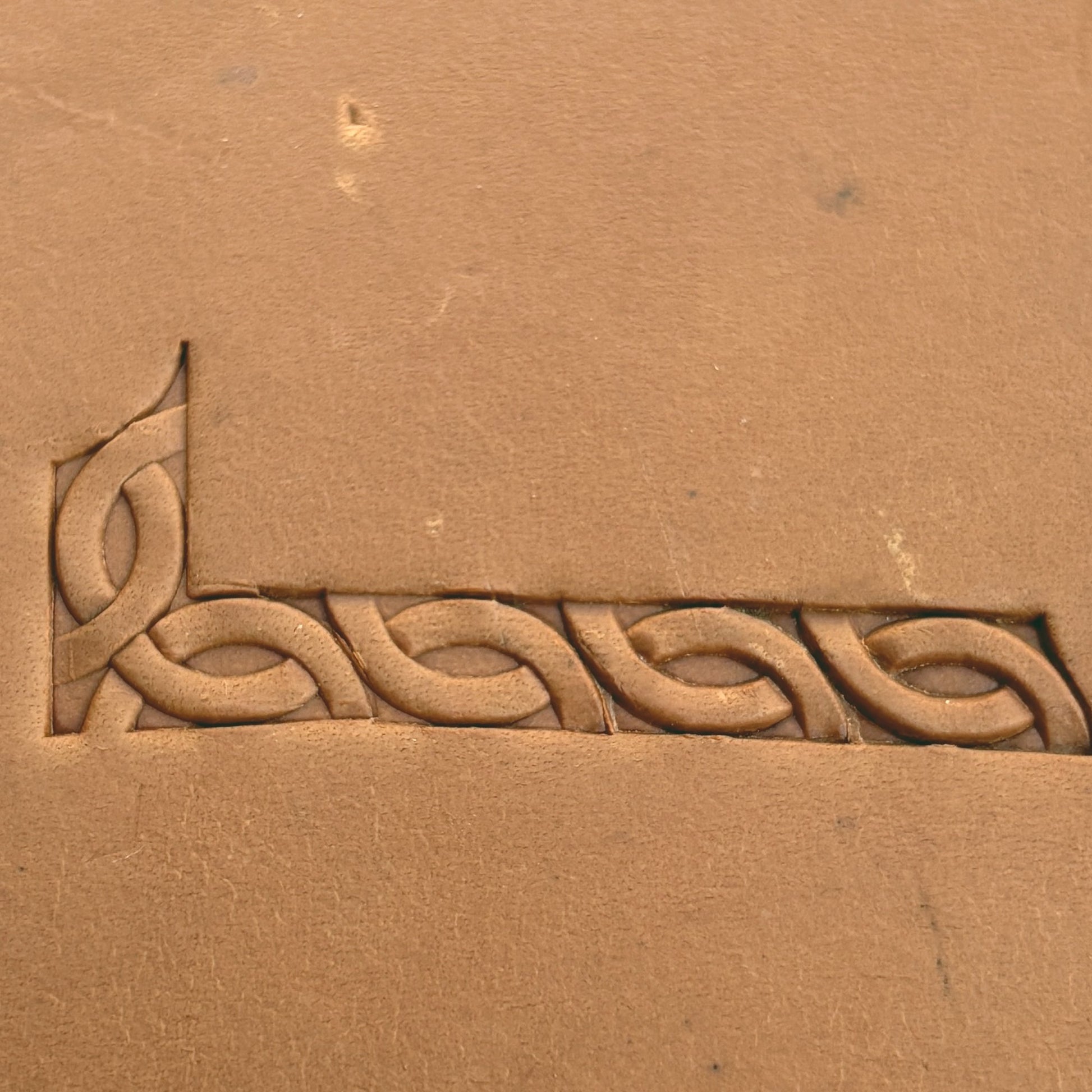 Celtic Knot leather stamp LT598 — pattern imprint on veg-tan leather