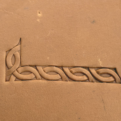 Celtic Knot leather stamp LT598 — pattern imprint on veg-tan leather
