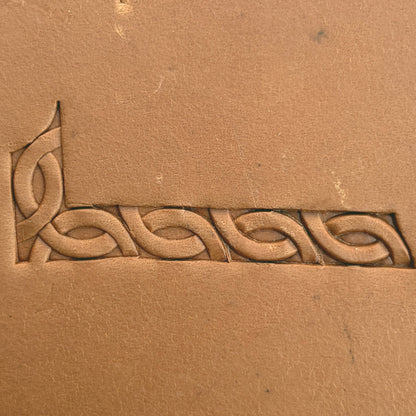 Celtic Knot leather stamp LT598 — pattern imprint on veg-tan leather