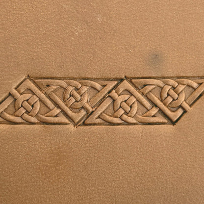 Celtic Knot leather stamp LT599 — pattern imprint on veg-tan leather