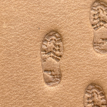 Trail Steps Footprint leather stamp LT604 — pattern imprint on veg-tan leather