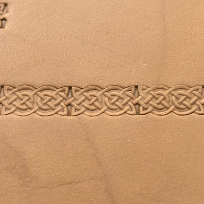 Celtic Knot leather stamp LT606 — pattern imprint on veg-tan leather