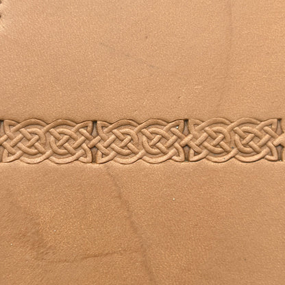 Celtic Knot leather stamp LT606 — pattern imprint on veg-tan leather