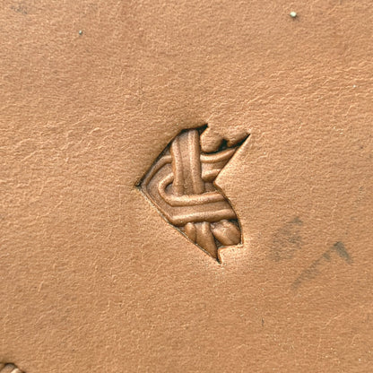 Basket Weave leather stamp LT607 — pattern imprint on veg-tan leather
