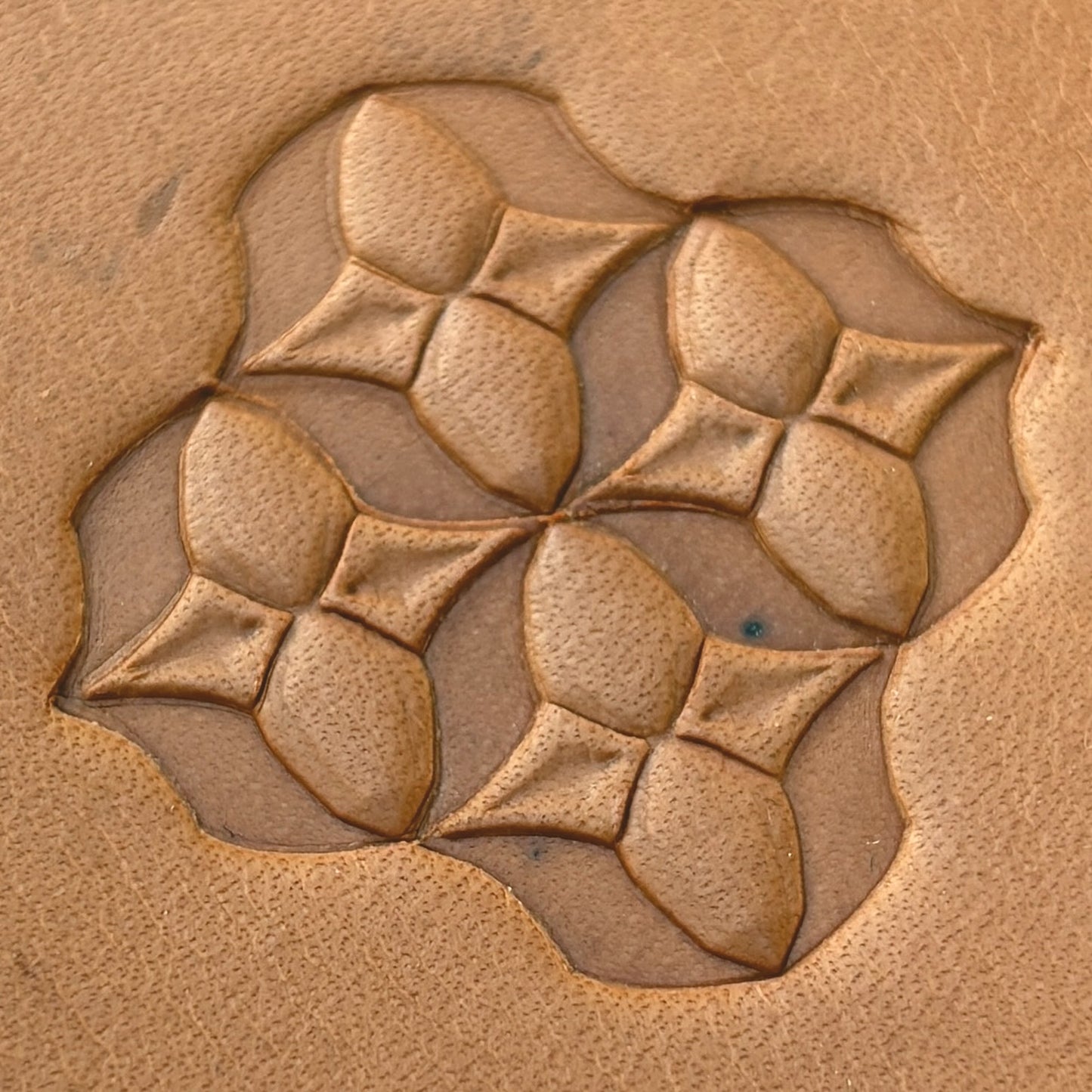 Star Cluster Geometric leather stamp LT611 — pattern imprint on veg-tan leather