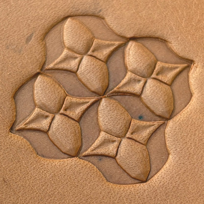 Star Cluster Geometric leather stamp LT611 — pattern imprint on veg-tan leather
