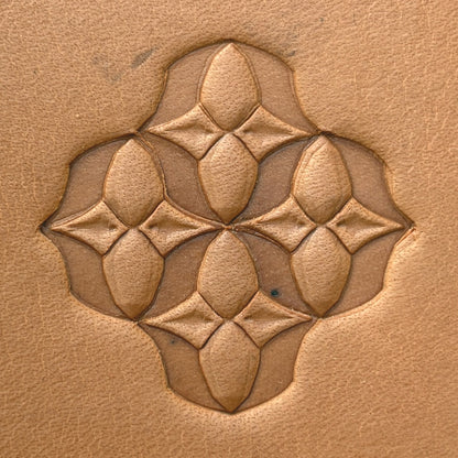Star Cluster Geometric leather stamp LT611 — pattern imprint on veg-tan leather