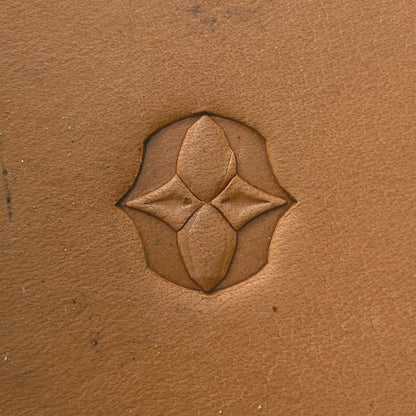 Star Cluster Geometric leather stamp LT611 — single impression on veg-tan leather