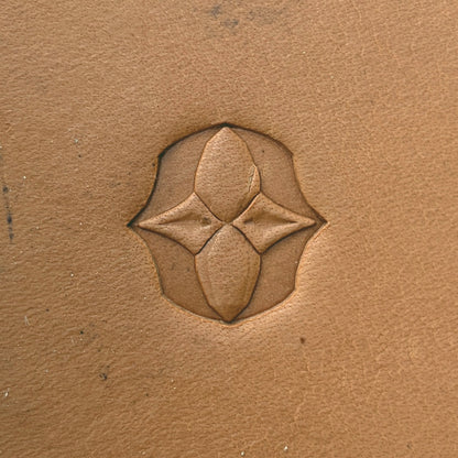 Star Cluster Geometric leather stamp LT611 — single impression on veg-tan leather