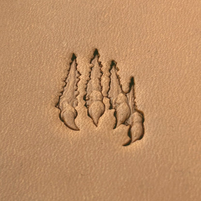 Claw Marks Paw leather stamp LT613 — pattern imprint on veg-tan leather