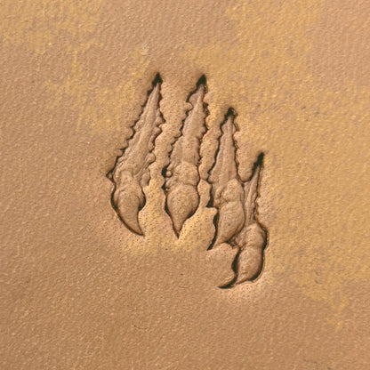 Claw Marks Paw leather stamp LT613 — pattern imprint on veg-tan leather